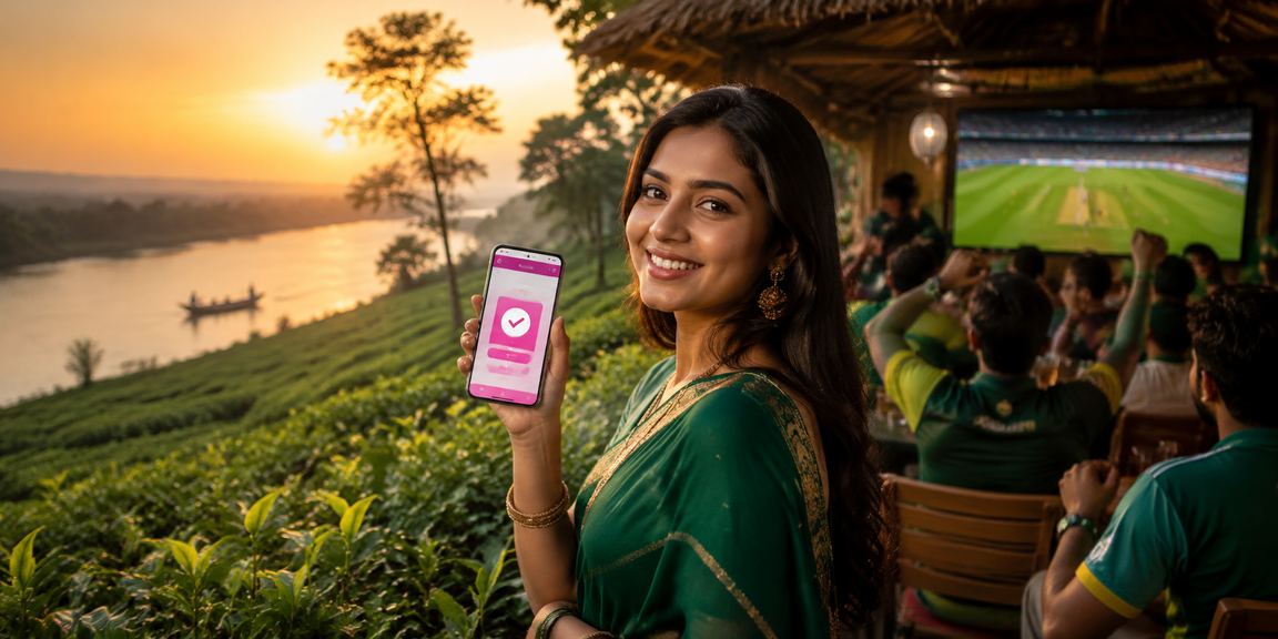 বগুড়ার চা বাগানে cricket বেটিং উপভোগের দৃশ্য